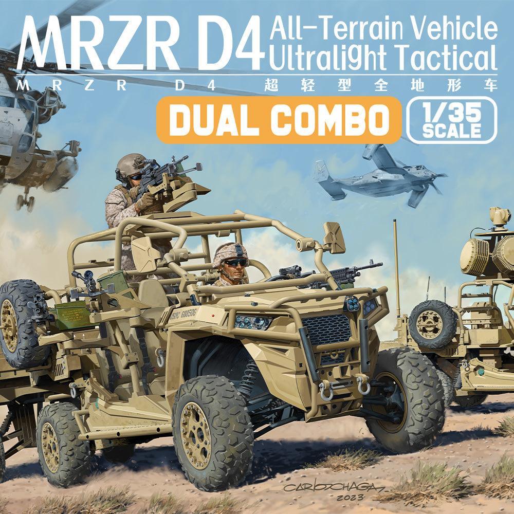 Magic Factory 2005 MRZR D4 Ultralight Tactical All Terrain Vehicle Dual Combo 1/35 Model Kit - A-Z Toy Hobby