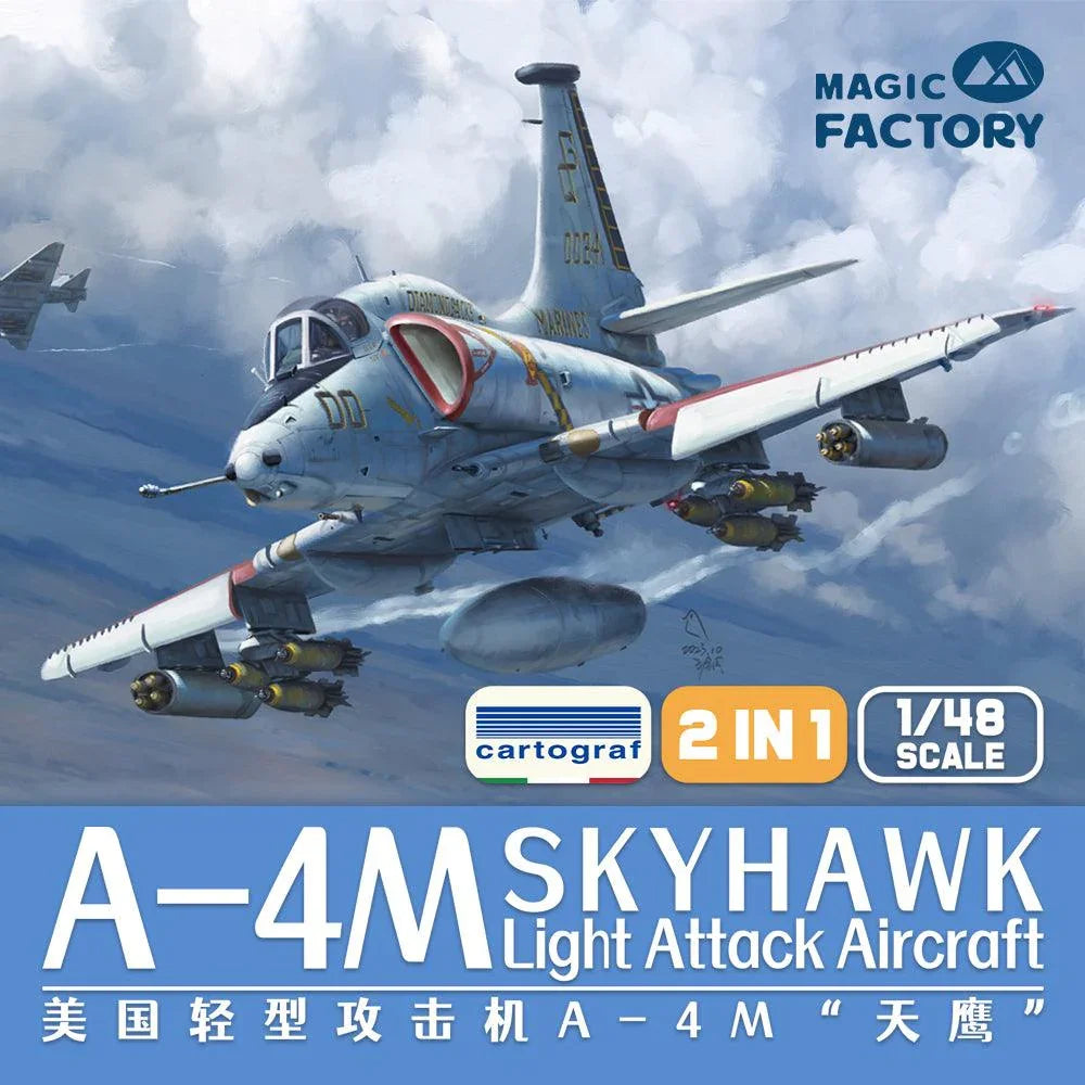 Magic Factory 5002 A-4M Skyhawk Light Attack Aircraft 1/48 Model Kit - A-Z Toy Hobby