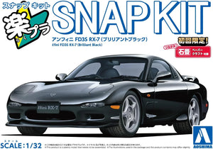 Aoshima Snap Kit 04-BB Efini FD3S RX-7 (Brilliant Black) 1/32 Model Kit - A-Z Toy Hobby