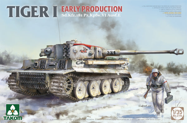 Takom 2196 Tiger I Early Sd.Kfz.181 Pz.Kpfw.VI Ausf.E 1/35 Model Kit