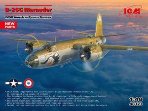 ICM 48323 B-26G Marauder American/France Bomber 1/48 Model Kit - A-Z Toy Hobby