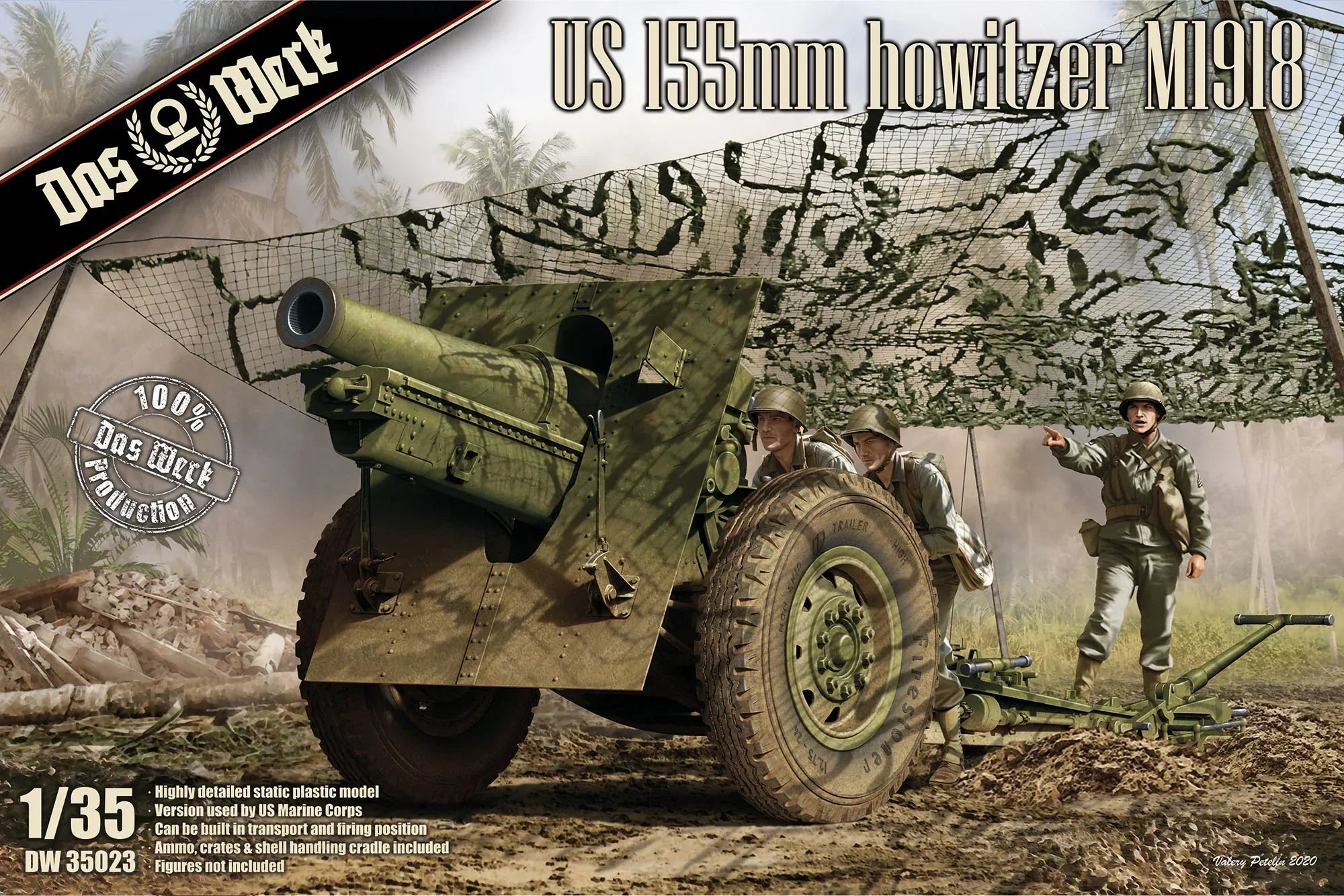Das Werk 35023 US 155mm Howitzer M1918 1/35 Model Kit - A-Z Toy Hobby