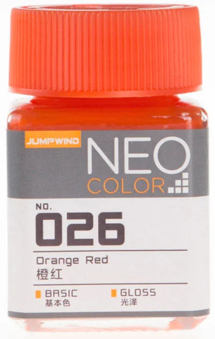 Jumpwind 026 Neo Color Gloss Orange Red Paint 18ml - A-Z Toy Hobby