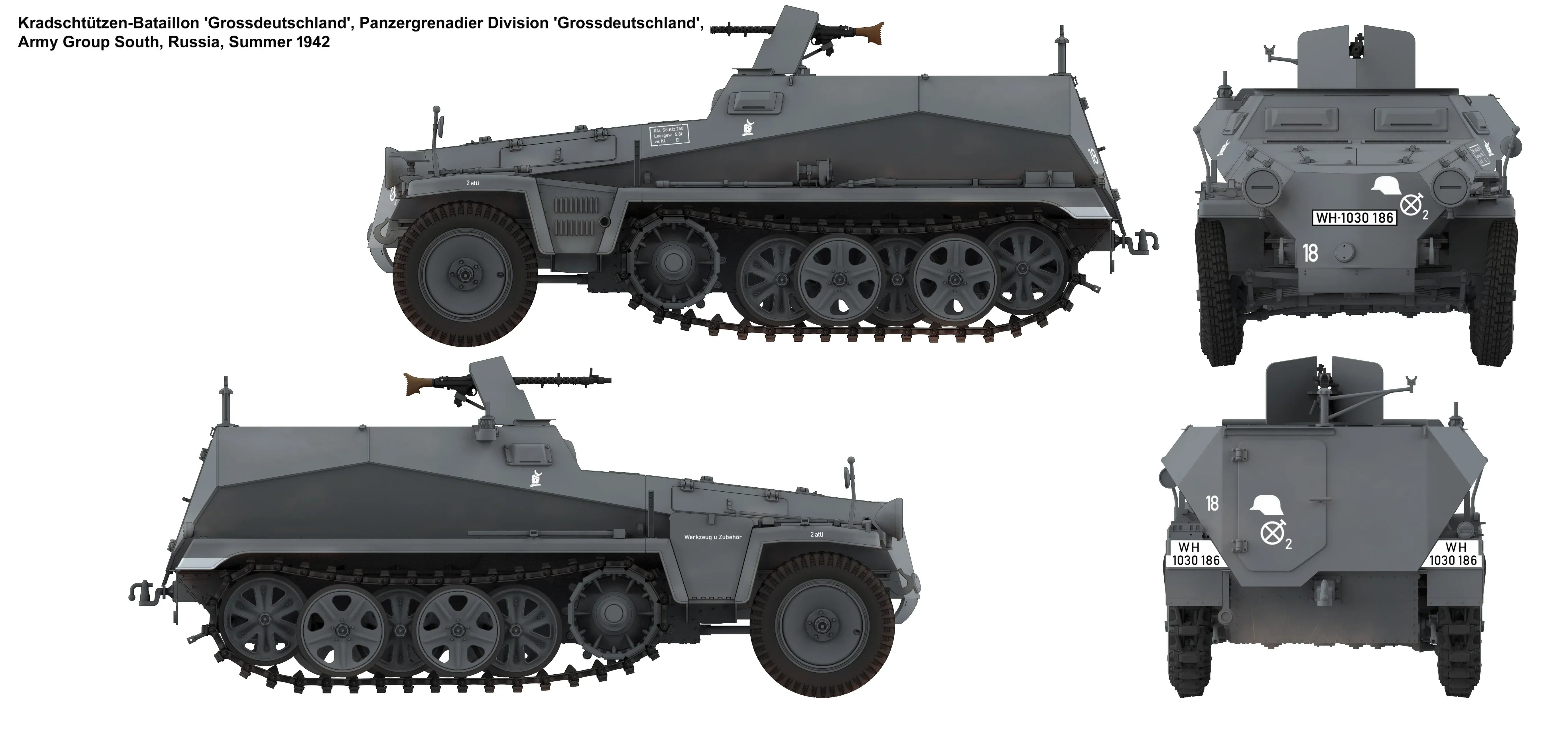 Das Werk 16018 Sd.Kfz. 250/1 Ausf. A 1/16 Model Kit - A-Z Toy Hobby