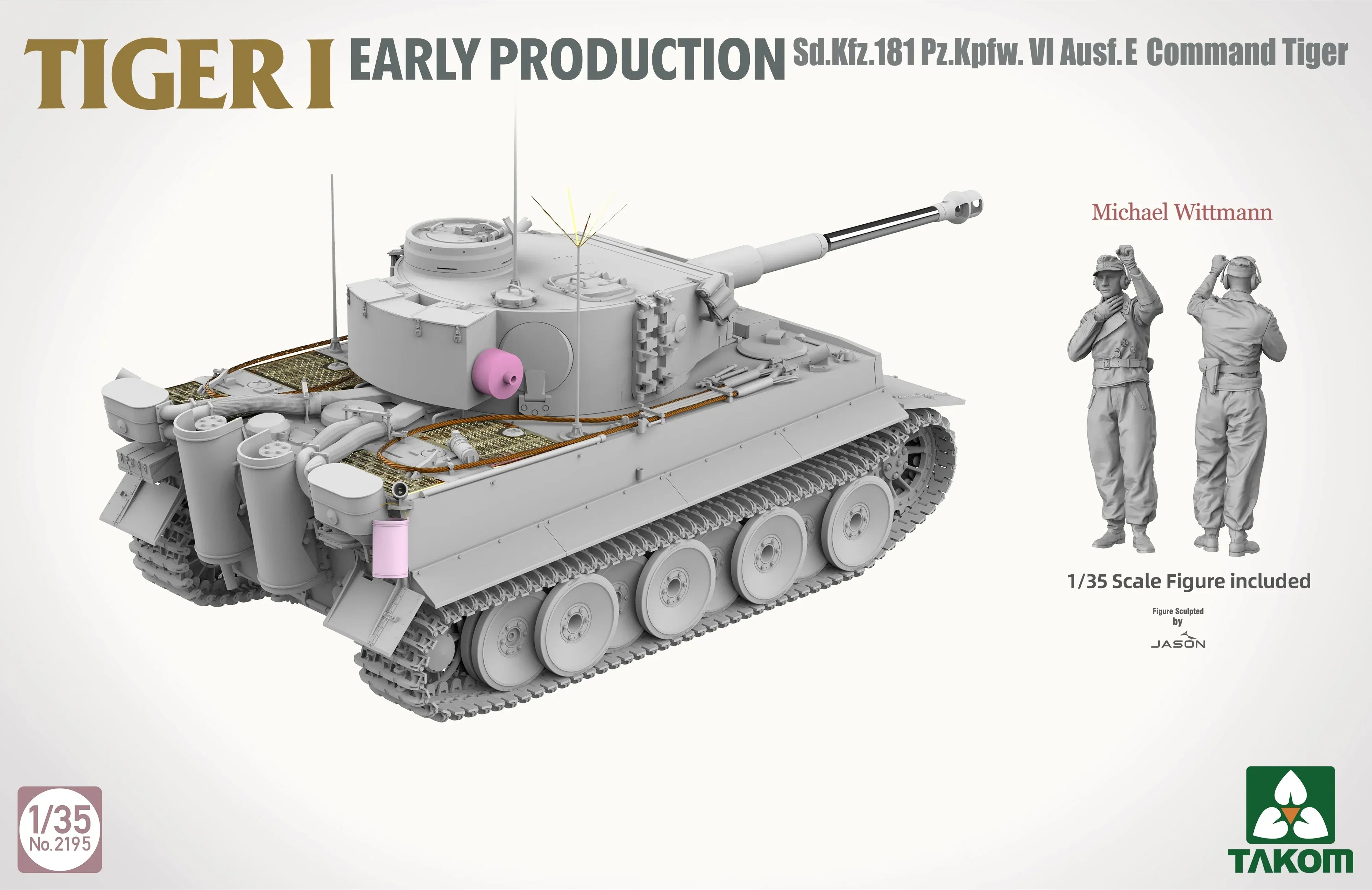 Takom 2195 Tiger I Early Sd.Kfz.181 Pz.Kpfw.VI Ausf.E Command Tiger 1/35 Model Kit - A-Z Toy Hobby