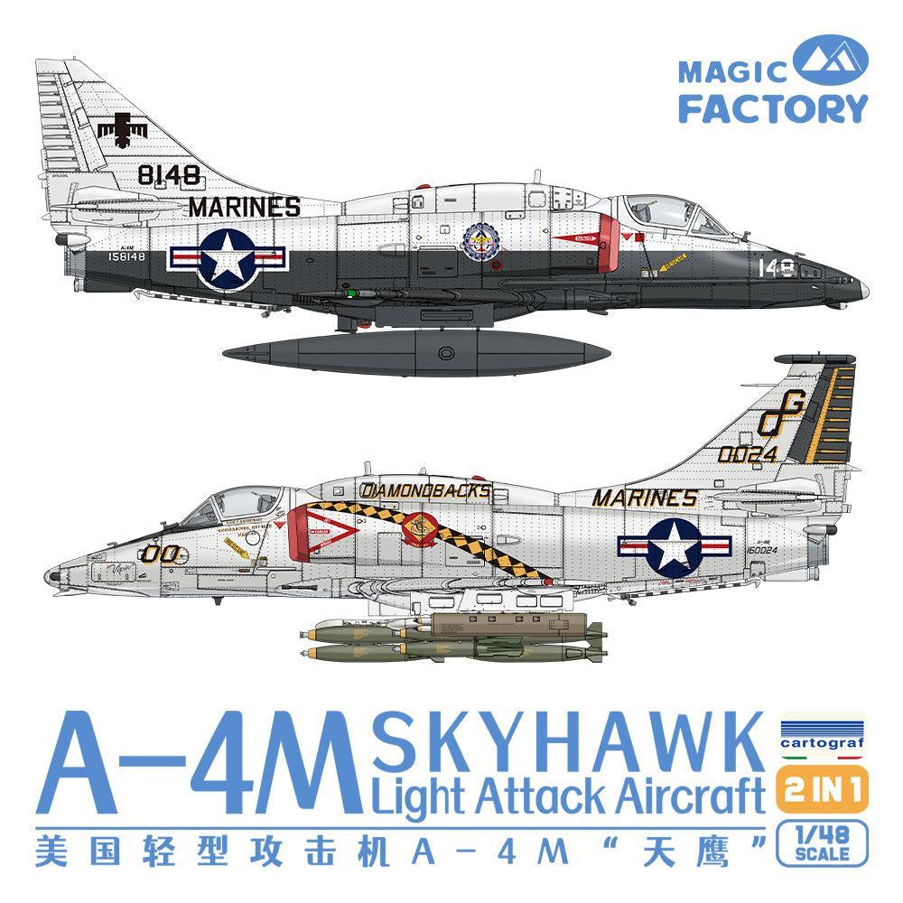 Magic Factory 5002 A-4M Skyhawk Light Attack Aircraft 1/48 Model Kit - A-Z Toy Hobby