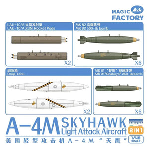 Magic Factory 5002 A-4M Skyhawk Light Attack Aircraft 1/48 Model Kit - A-Z Toy Hobby