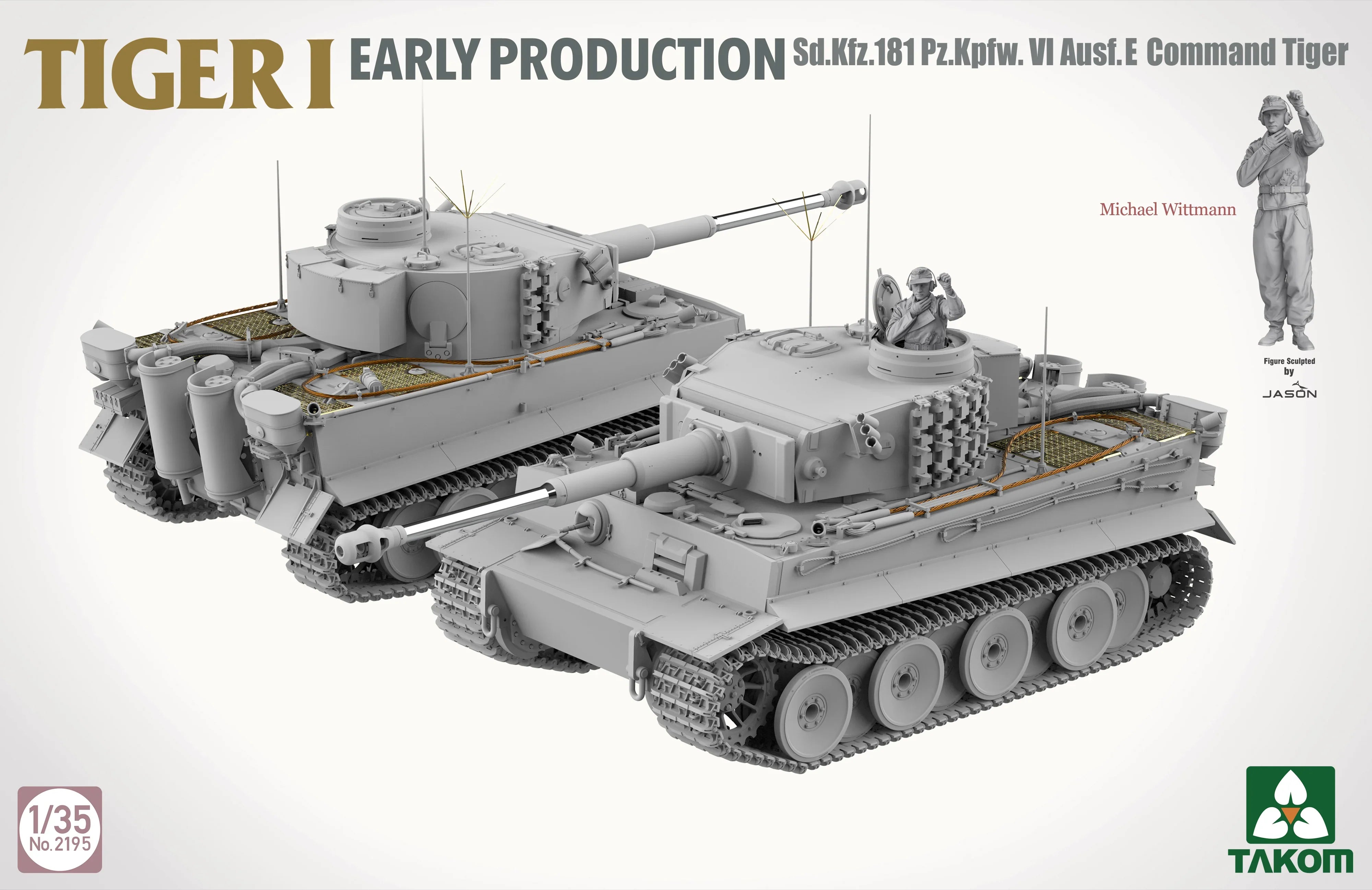 Takom 2195 Tiger I Early Sd.Kfz.181 Pz.Kpfw.VI Ausf.E Command Tiger 1/35 Model Kit - A-Z Toy Hobby