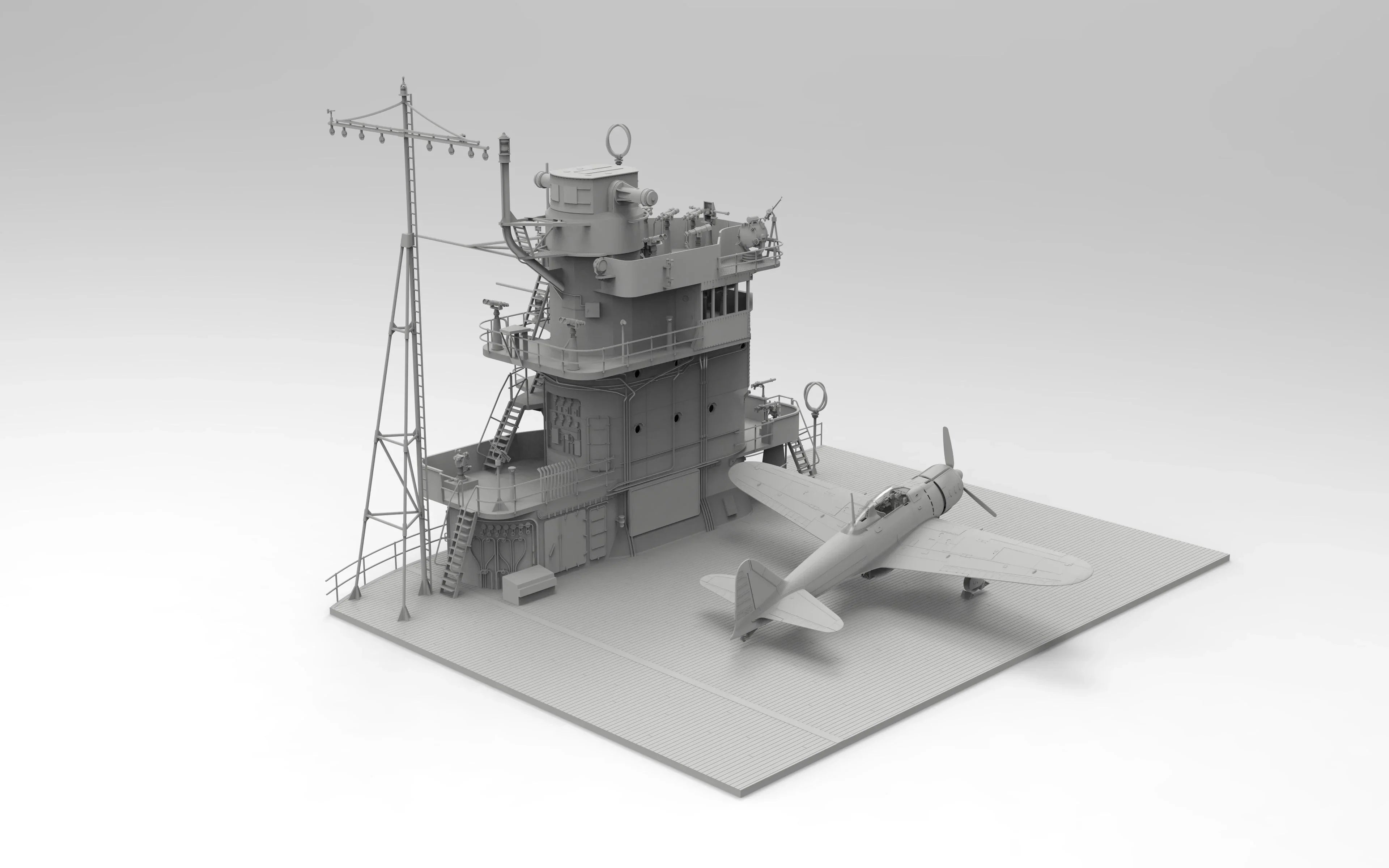 Border Model BSF002 Akagi Bridge w/Flightdeck & A6M2 Zero 1/35 Model Kit - A-Z Toy Hobby
