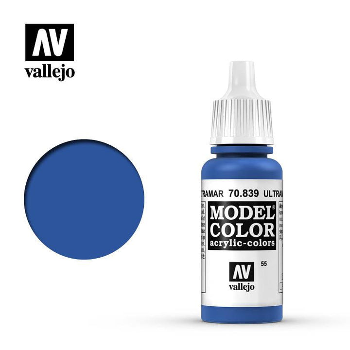 Vallejo 70839 Model Color 055 Ultramarine Paint 17ml - A-Z Toy Hobby