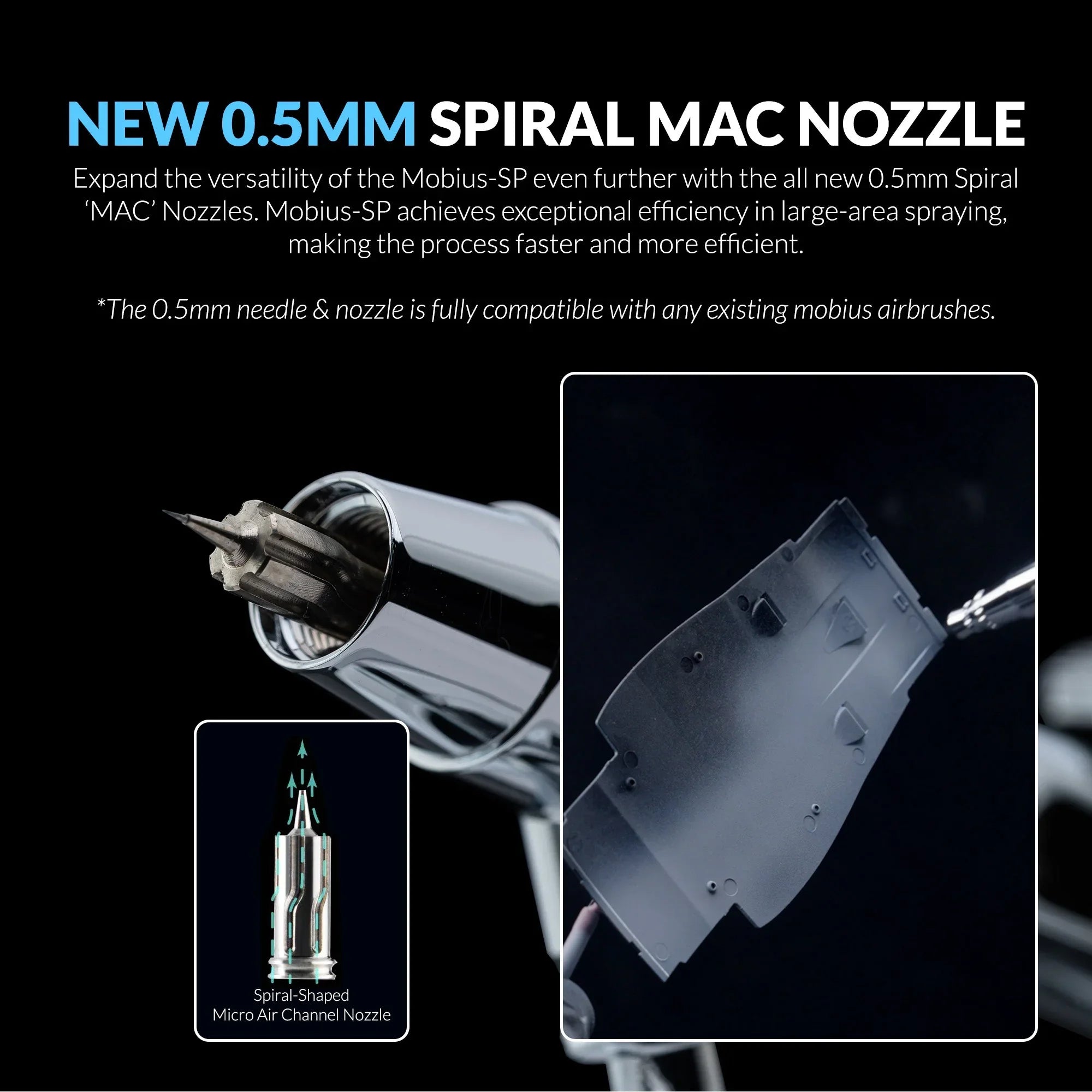 Gaahleri GHPM-Mobius Premium SP 0.3mm & 0.5mm Siphon Airbrush - A-Z Toy Hobby