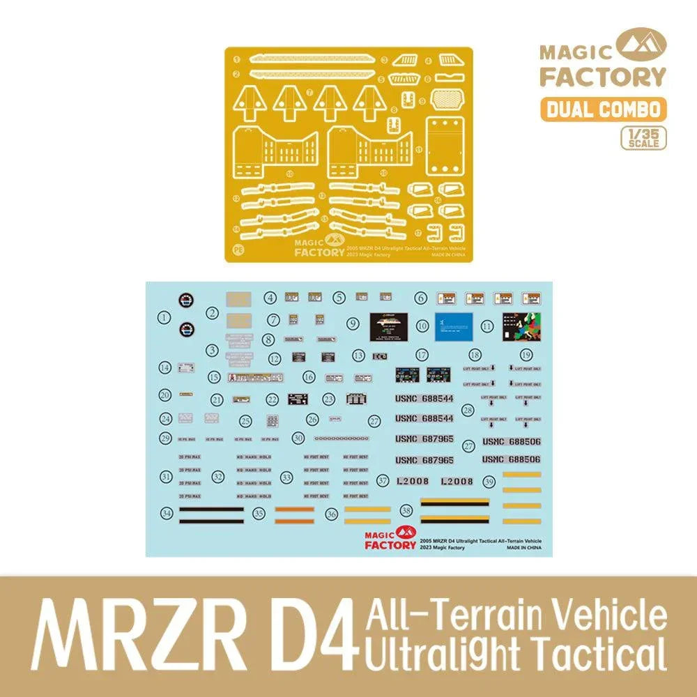 Magic Factory 2005 MRZR D4 Ultralight Tactical All Terrain Vehicle Dual Combo 1/35 Model Kit - A-Z Toy Hobby