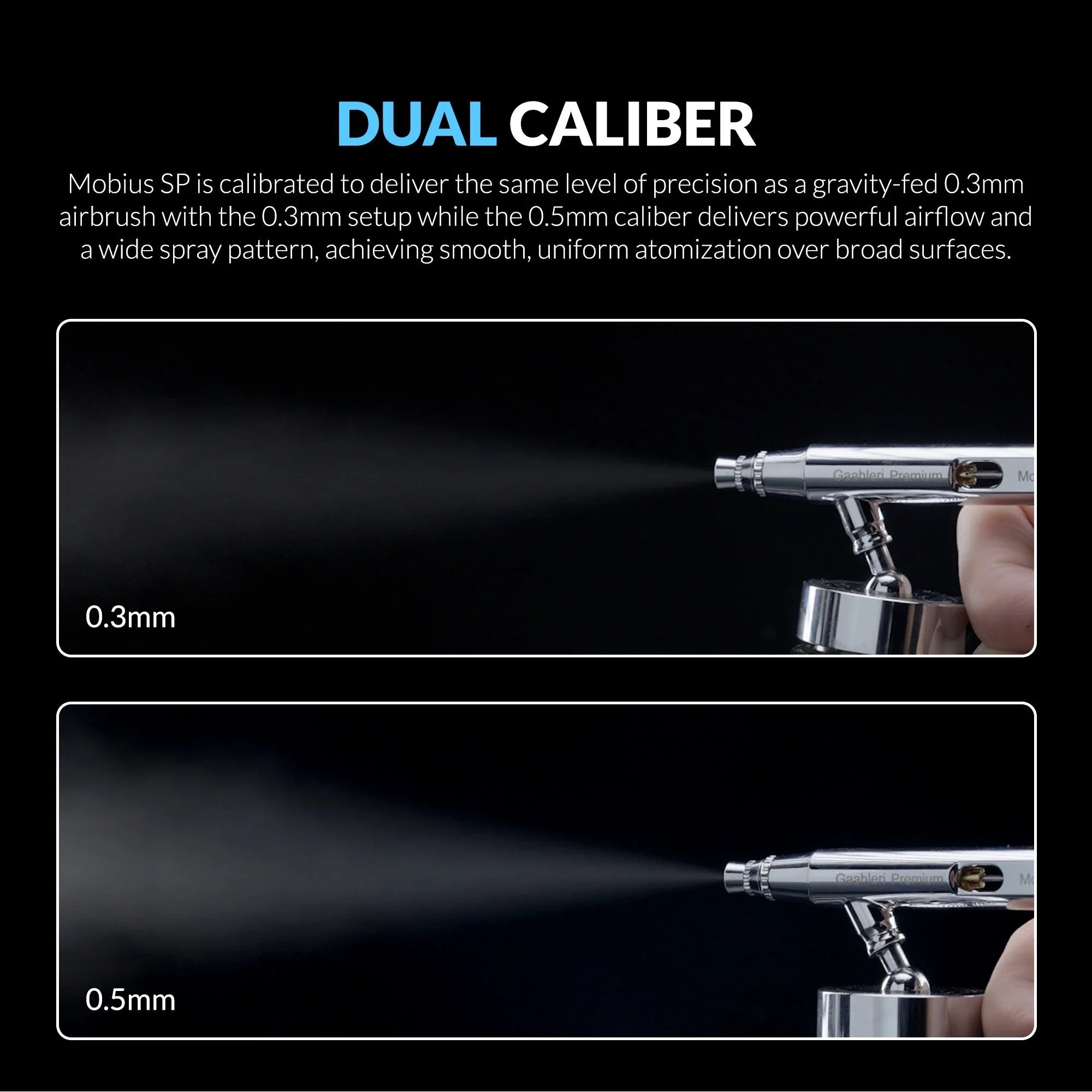 Gaahleri GHPM-Mobius Premium SP 0.3mm & 0.5mm Siphon Airbrush - A-Z Toy Hobby