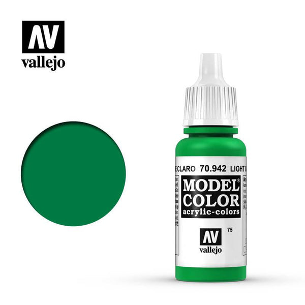 Vallejo 70942 Model Color 075 Light Green Paint 17ml - A-Z Toy Hobby