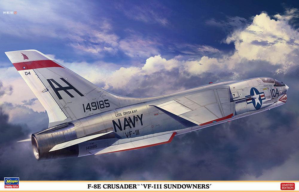 Hasegawa 07524 F-8E Crusader "VF-111 Sundowners" 1/48 Model Kit - A-Z Toy Hobby
