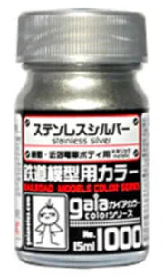 Gaia Notes Railroad Color 1000 Stainless Silver Lacquer Paint 15ml - A-Z Toy Hobby
