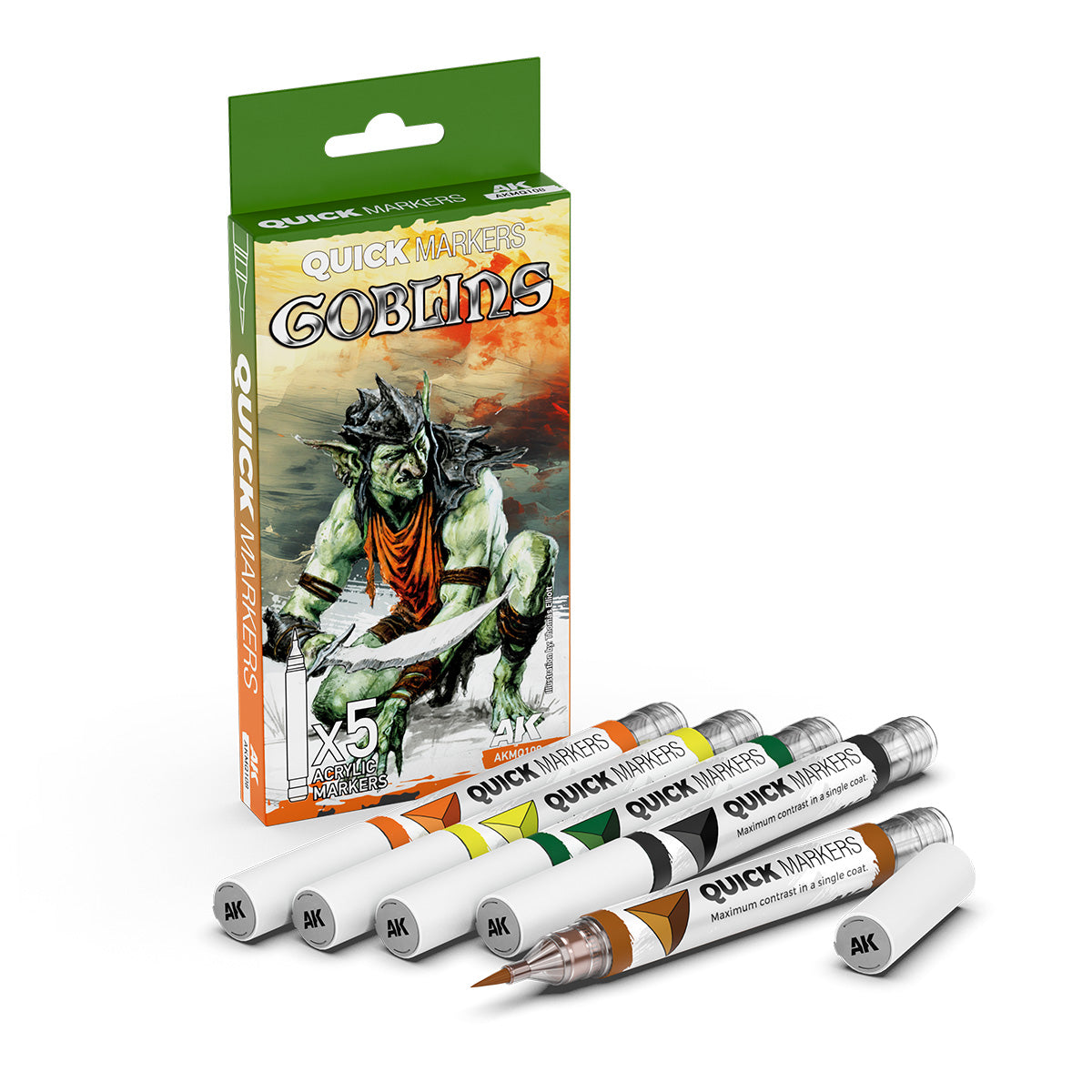 AK Interactive AKMQ108 Quick Markers Set Goblins