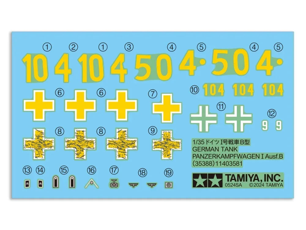Tamiya 35388 German Tank Panzer I Ausf.B 1/35 Model Kit - A-Z Toy Hobby