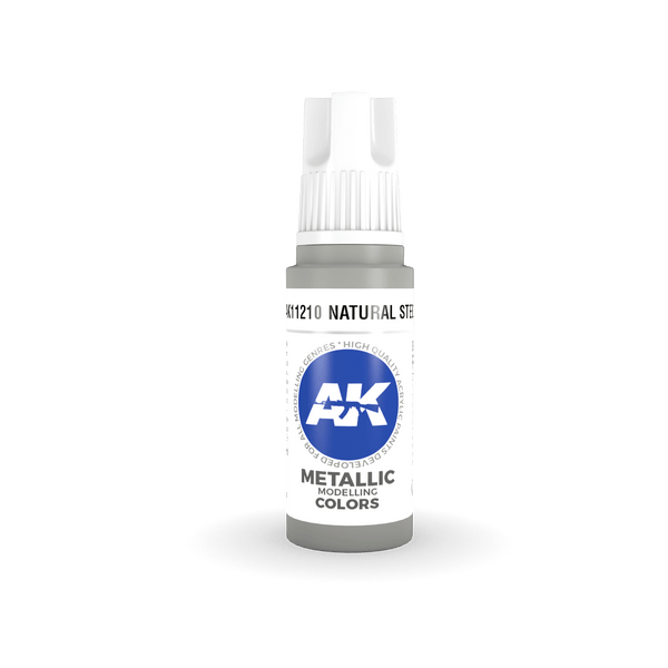 AK Interactive AK11210 3G Natural Steel Acrylic Paint 17ml - A-Z Toy Hobby