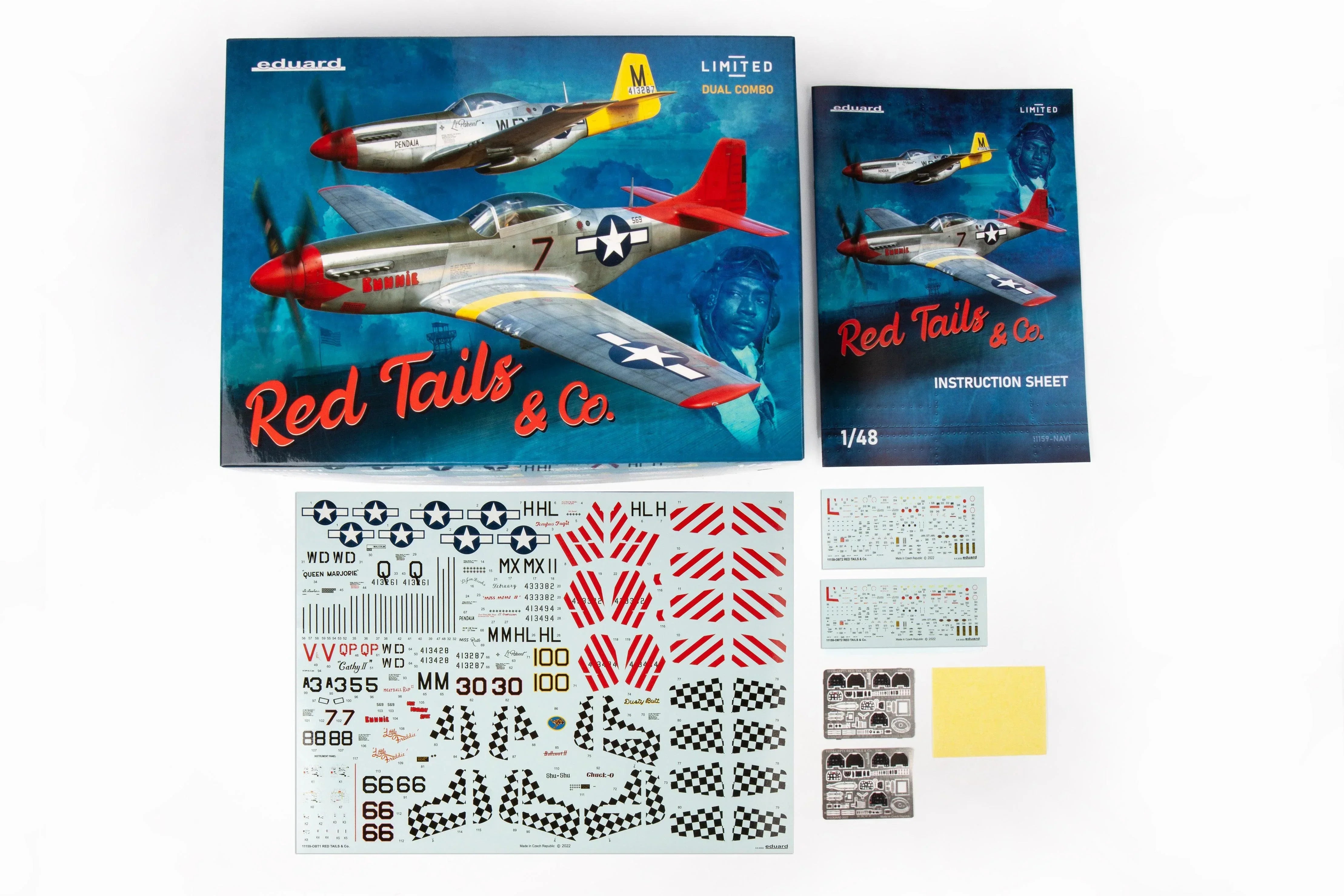 Eduard 11159 P-51D Mustang Red Tails & Co. Dual Combo 1/48 Model Kit - A-Z Toy Hobby