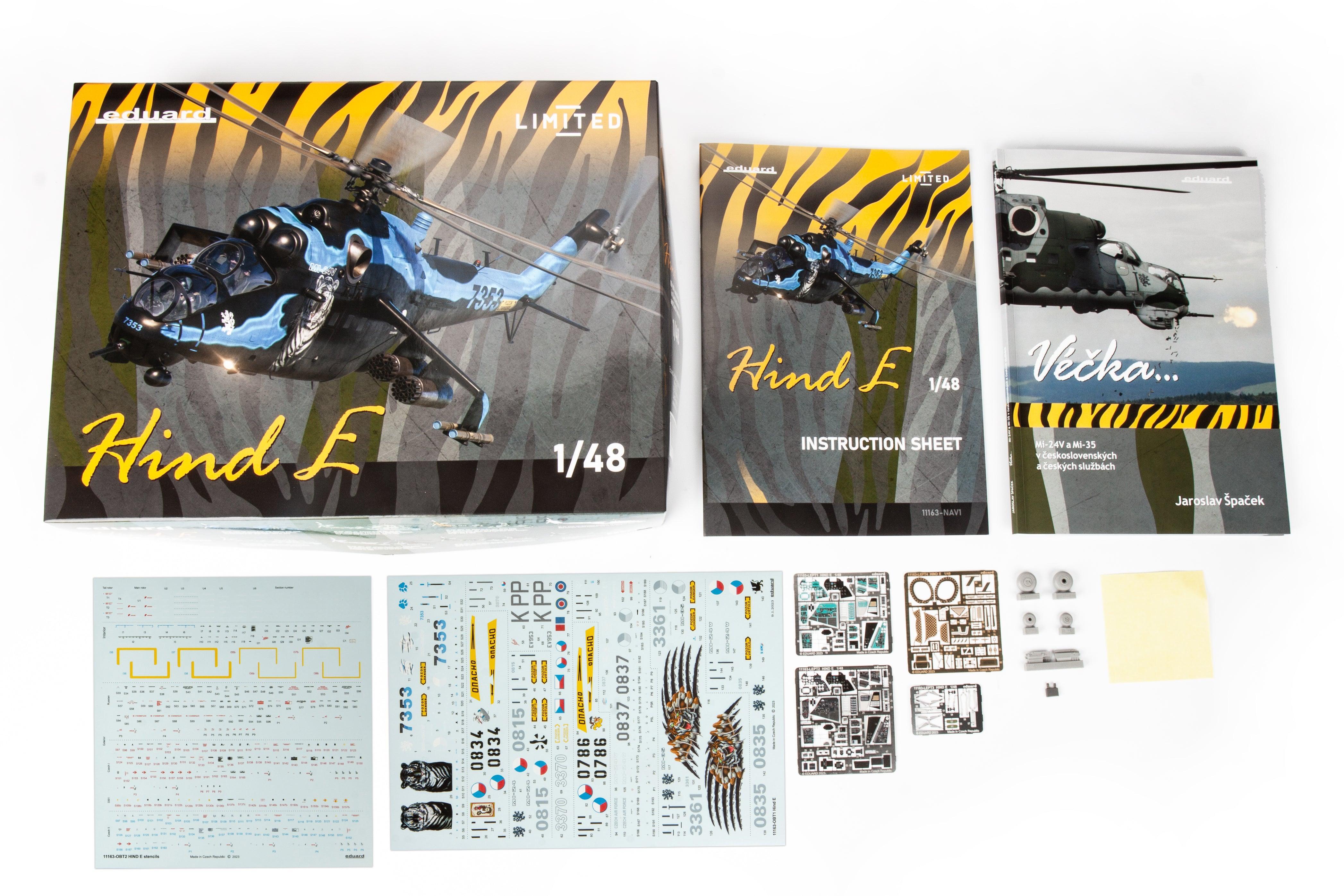 Eduard 11163 Hind E Soviet Attack Helicopter Mi-24V and Mi-35 1/48 Model Kit - A-Z Toy Hobby