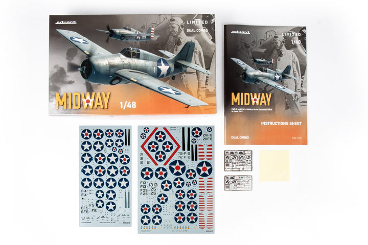 Eduard 11166 Midway F4F-3 & F4F-4 Wildcat Dual Combo 1/48 Model Kit - A-Z Toy Hobby