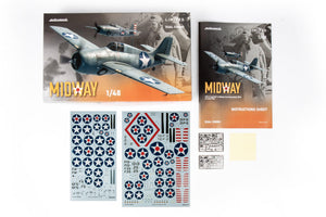 Eduard 11166 Midway F4F-3 & F4F-4 Wildcat Dual Combo 1/48 Model Kit - A-Z Toy Hobby