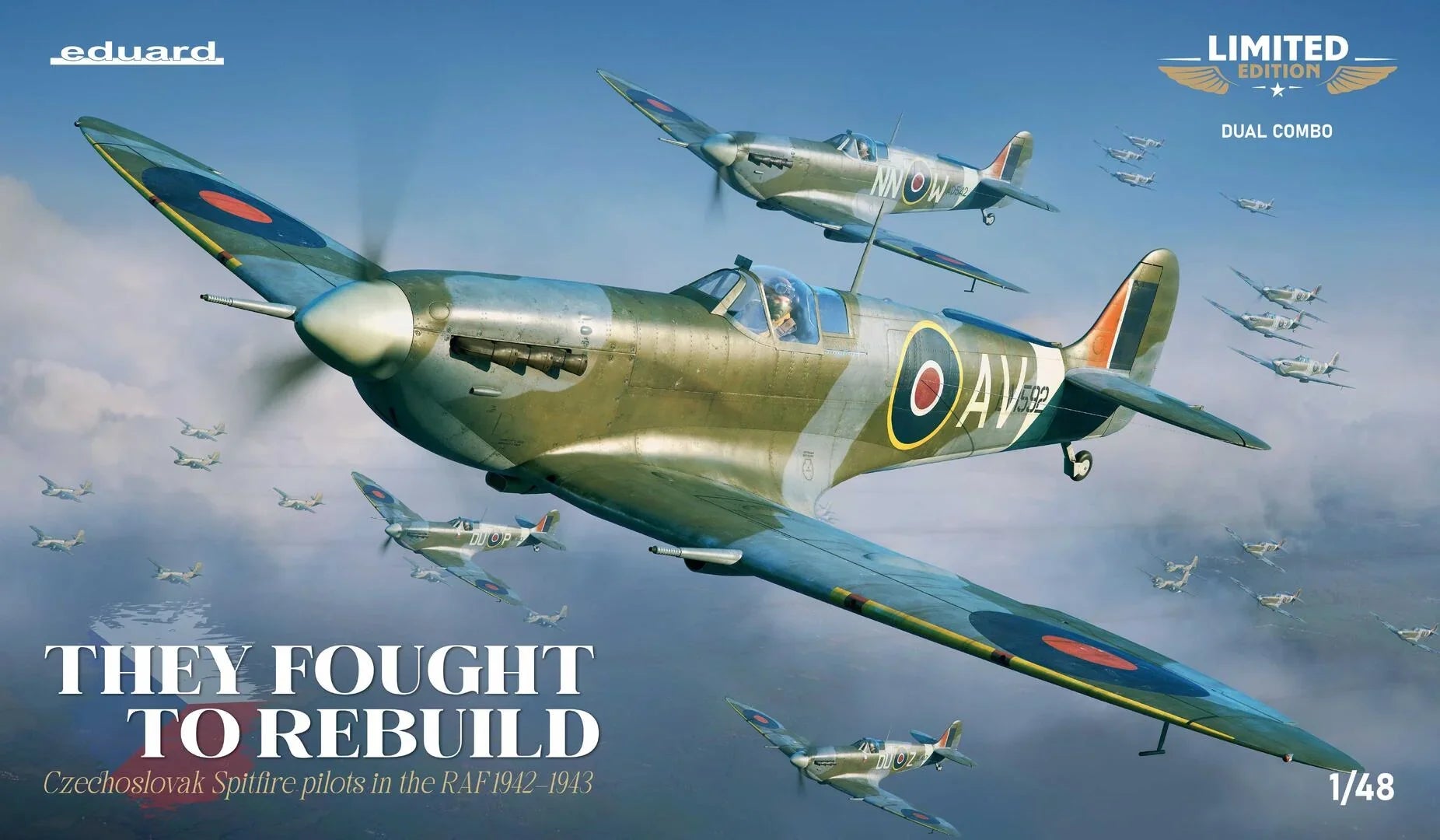 Eduard 11180 Spitfire Mk.Vb They Fought to Rebuild Dual Combo 1/48 Model Kit - A-Z Toy Hobby