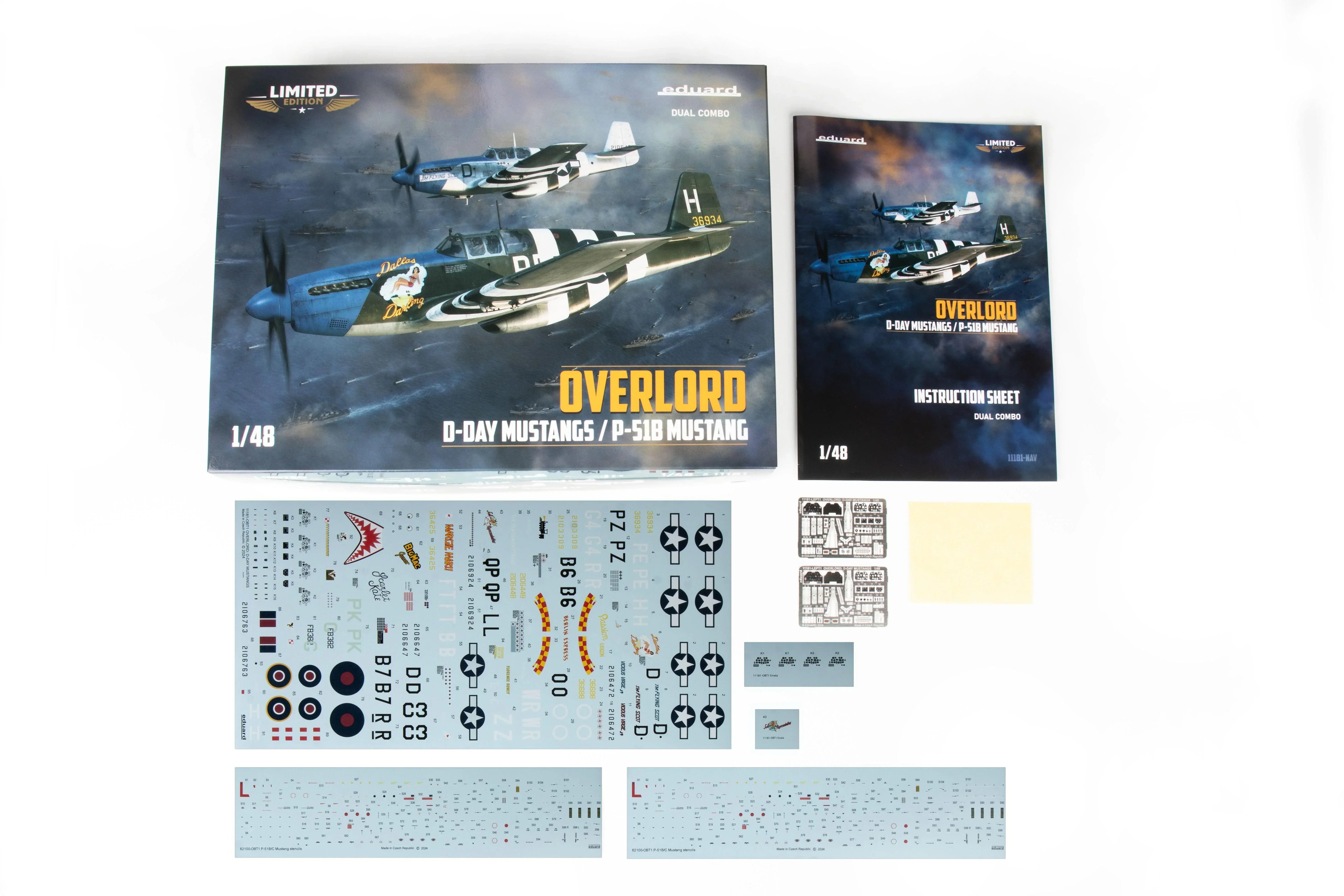 Eduard 11181 Overlord: D-Day Mustangs / P-51B Mustang Dual Combo 1/48 Model Kit - A-Z Toy Hobby
