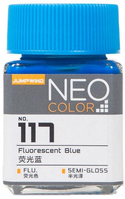 Jumpwind 117 Neo Color Fluorescent Blue Paint 18ml - A-Z Toy Hobby