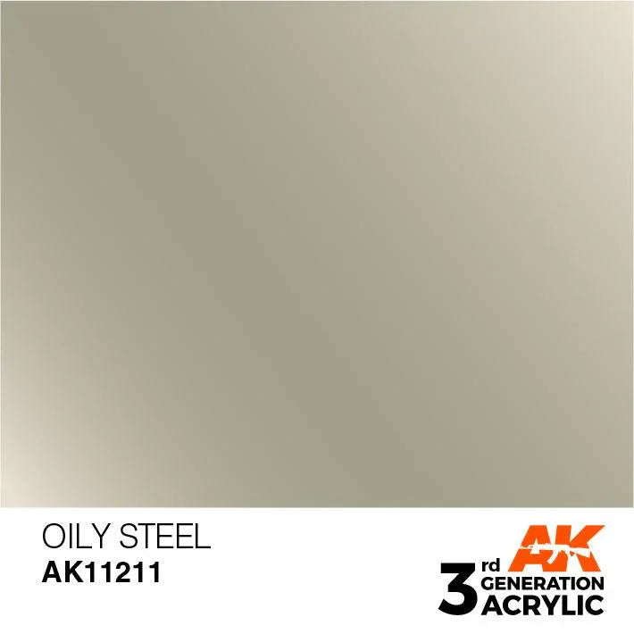 AK Interactive AK11211 3G Oily Steel Acrylic Paint 17ml - A-Z Toy Hobby
