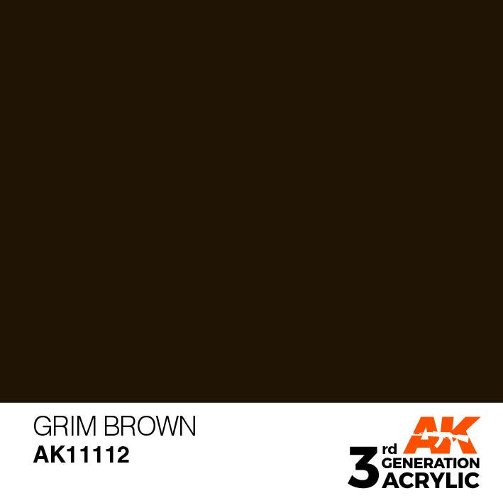 AK Interactive AK11112 3G Grim Brown Acrylic Paint 17ml - A-Z Toy Hobby