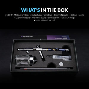 Gaahleri GHPM-Mobius Premium SP 0.3mm & 0.5mm Siphon Airbrush - A-Z Toy Hobby