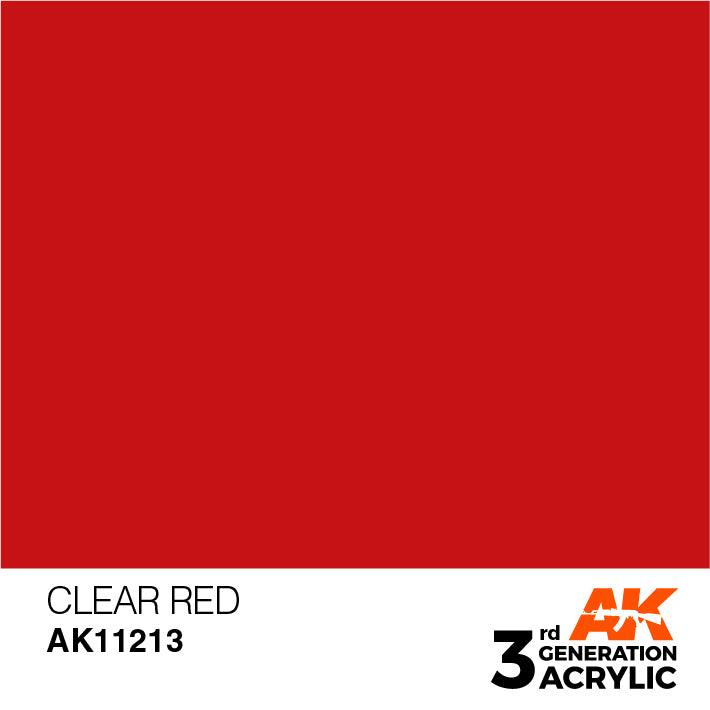 AK Interactive AK11213 3G Clear Red Acrylic Paint 17ml - A-Z Toy Hobby