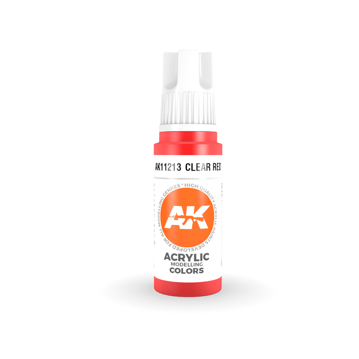 AK Interactive AK11213 3G Clear Red Acrylic Paint 17ml - A-Z Toy Hobby