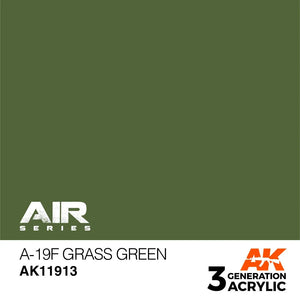 AK Interactive AK11913 3G Air A-19F Grass Green Paint 17ml - A-Z Toy Hobby
