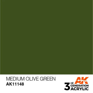AK Interactive AK11148 3G Medium Olive Green Acrylic Paint 17ml - A-Z Toy Hobby