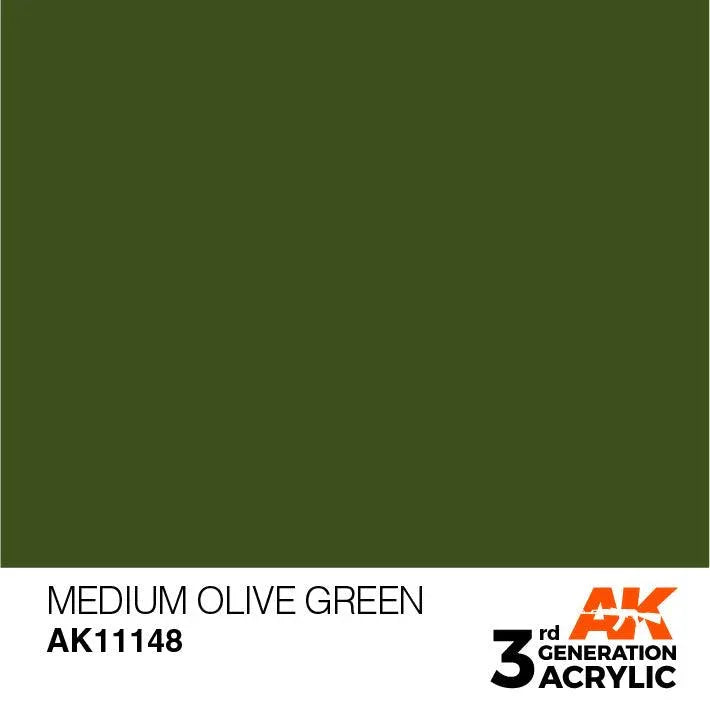 AK Interactive AK11148 3G Medium Olive Green Acrylic Paint 17ml - A-Z Toy Hobby