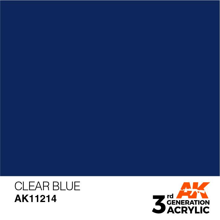 AK Interactive AK11214 3G Clear Blue Acrylic Paint 17ml - A-Z Toy Hobby