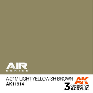 AK Interactive AK11914 3G Air A-21M Light Yellowish Brown Paint 17ml - A-Z Toy Hobby