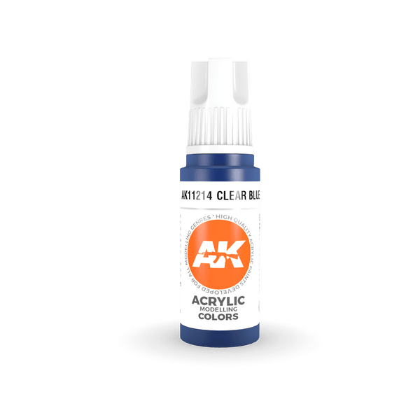 AK Interactive AK11214 3G Clear Blue Acrylic Paint 17ml - A-Z Toy Hobby