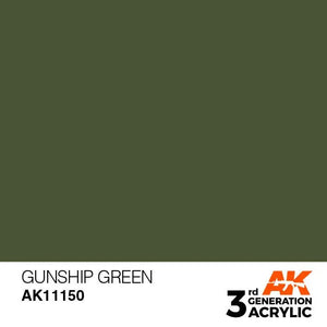 AK Interactive AK11150 3G Gunship Green Acrylic Paint 17ml - A-Z Toy Hobby