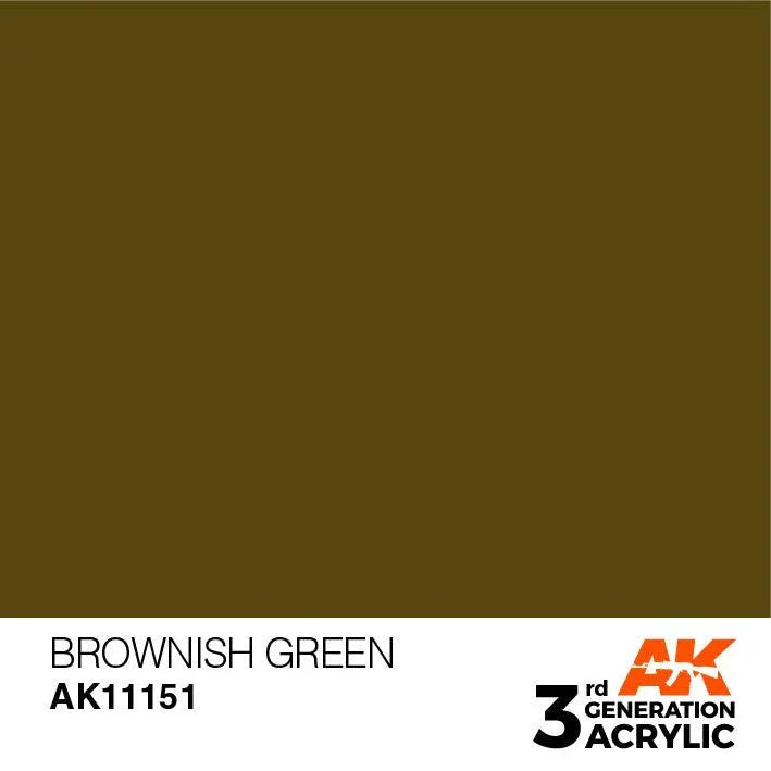AK Interactive AK11151 3G Brownish Green Acrylic Paint 17ml - A-Z Toy Hobby
