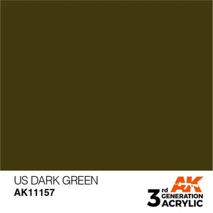 AK Interactive AK11157 3G US Dark Green Acrylic Paint 17ml - A-Z Toy Hobby