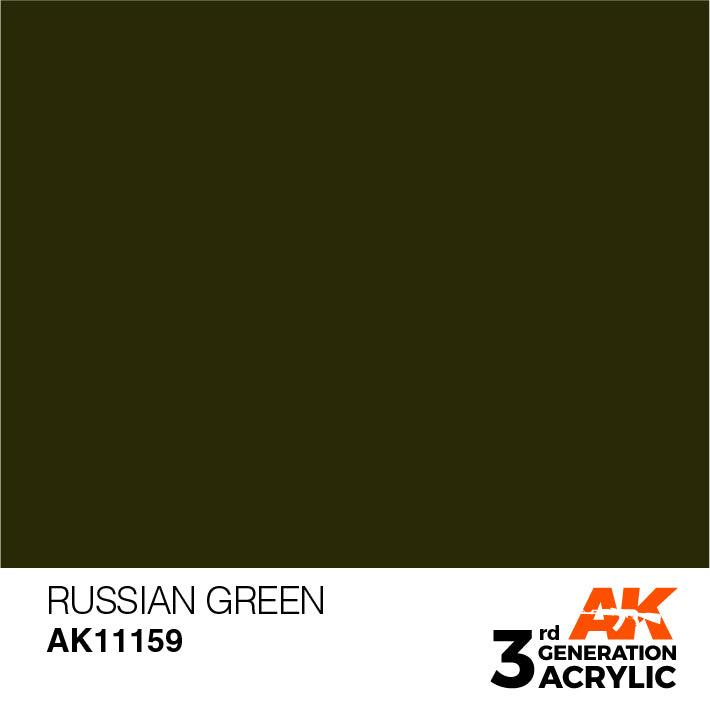 AK Interactive AK11159 3G Russian Green Acrylic Paint 17ml - A-Z Toy Hobby