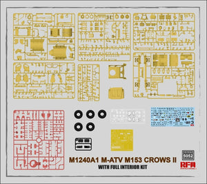 Ryefield Model 5052 M1240A1 M-ATV M153 CROWS II with Full Interior 1/35 Model Kit - A-Z Toy Hobby