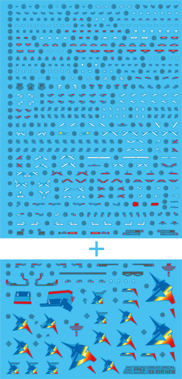 Delpi Water Decal For RG RX-93FF Nu Fukuoka
