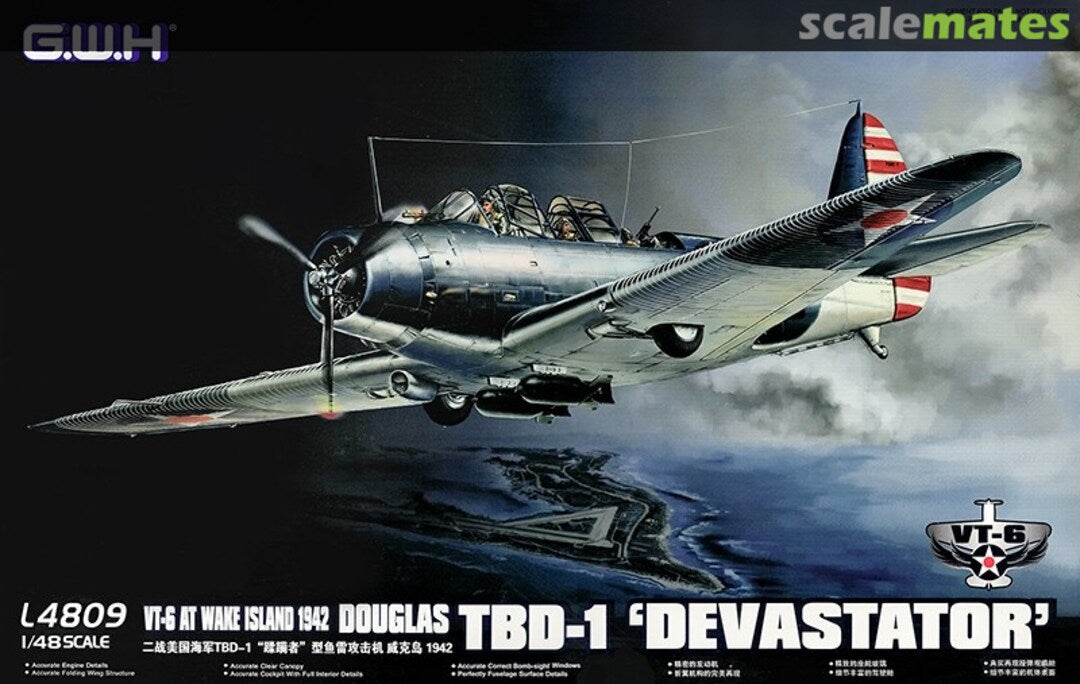 Great Wall Hobby L4809 TBD-1 "Devastator" VT-6 at Wake Island 1942 1/48 Model Kit