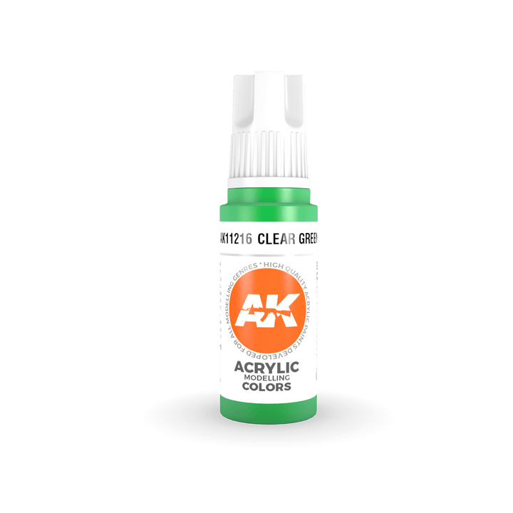 AK Interactive AK11216 3G Clear Green Acrylic Paint 17ml - A-Z Toy Hobby