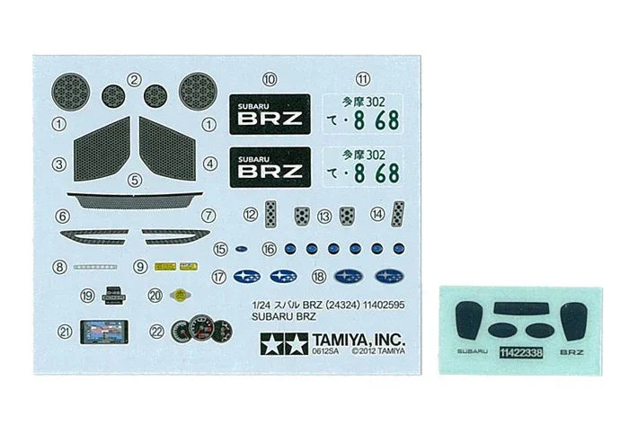 Tamiya 24324 Subaru BRZ 1/24 Model Kit - A-Z Toy Hobby